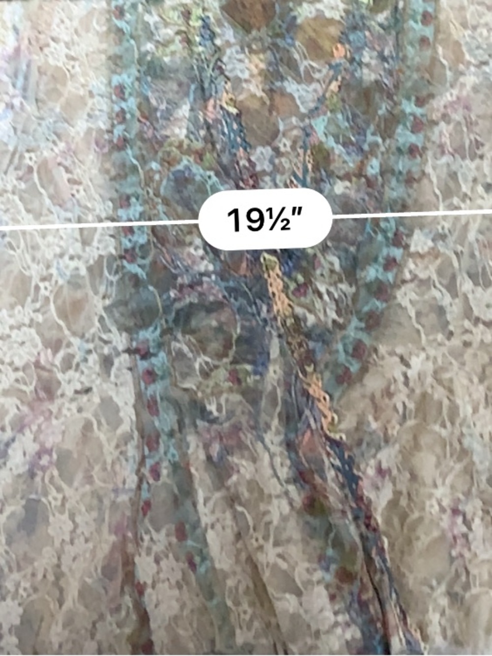 Origami Kimono Cardigan L Beige Lace Hi Low Boho Open Front Ruffle Sheer - Picture 15 of 16